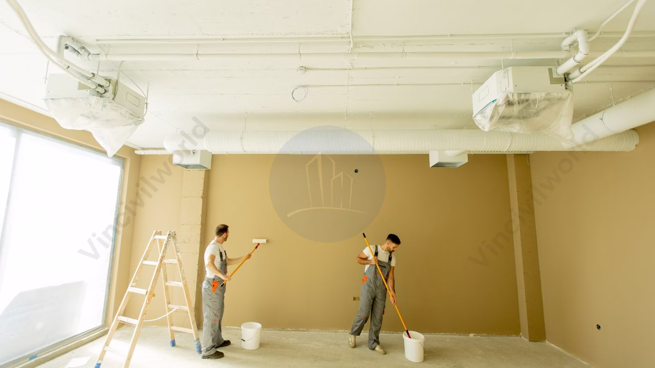 Types of interior paints  – Distemper and Emulsion.