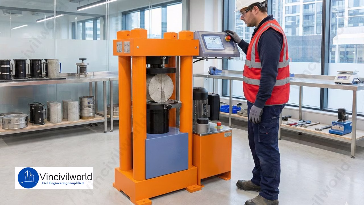 Splitting tensile strength test of concrete – Test procedure