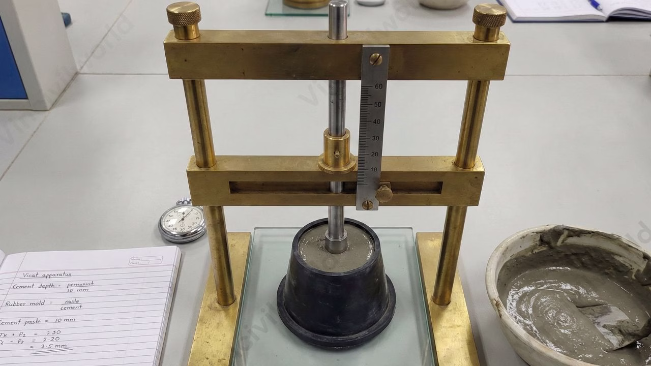 Vicats apparatus for consistency test of cement